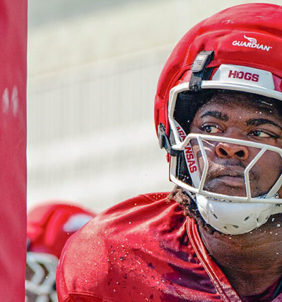 Arkansas Razorbacks defensive back Xadavien Sims during fall practices