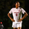 Razorbacks Aniyah Nurse-Whyte during game against North Carolina.