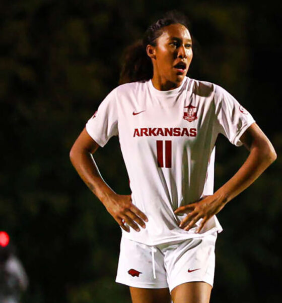 Razorbacks Aniyah Nurse-Whyte during game against North Carolina.