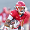 Arkansas Razorbacks wide receiver CJ Brown during game against North Alabama at Razorback Stadium