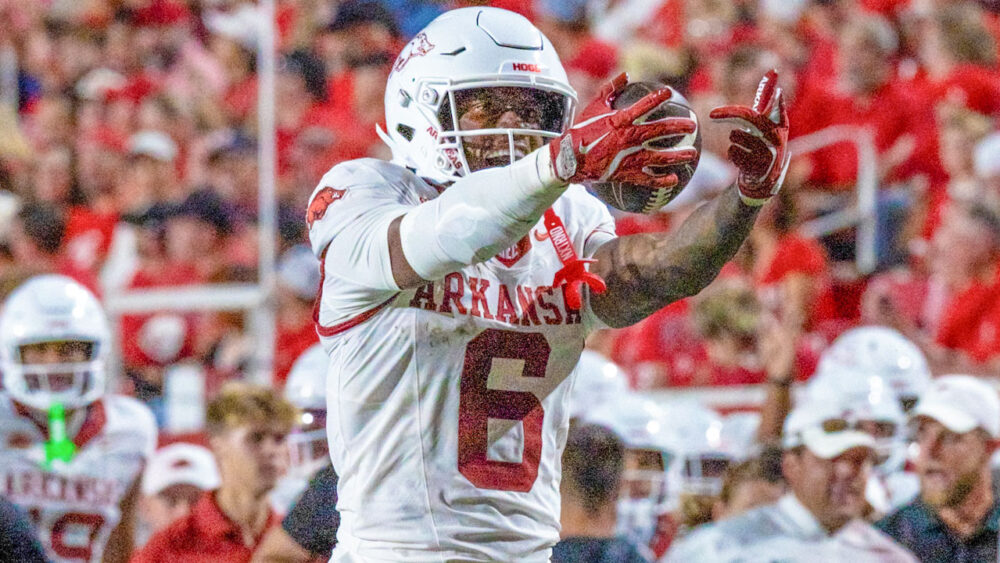 Arkansas Razorbacks wide receiver Chris Marshall during game against the Utah Utes in Salt Lake City, Utah