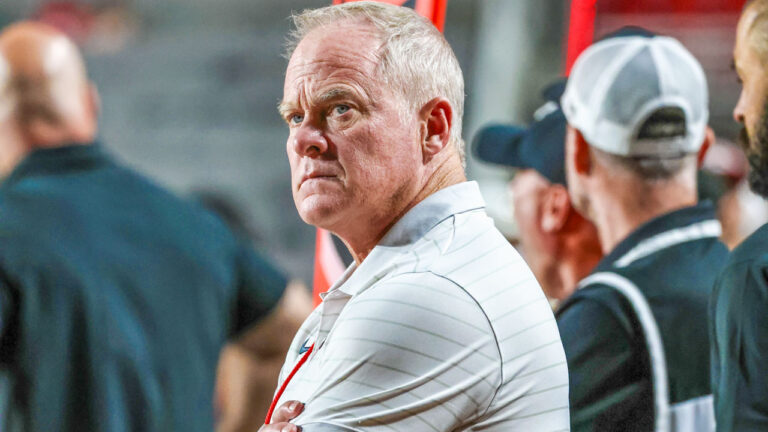 Arkansas Razorbacks athletic director Hunter Yurachek on the sidelines during game against the Utah Utes