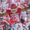 Arkansas Razorbacks defensive back Carter Stoutmire during game against the Georgia Bulldogs at Razorback Stadium