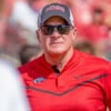 Arkansas Razorback athletic director Hunter Yurachek in pregame warmups before game against the Georgia Bulldogs at Razorback Stadium
