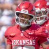 Arkansas Razorbacks defensive back Joker Johnson during game against the Georgia Bulldogs at Razorback Stadium