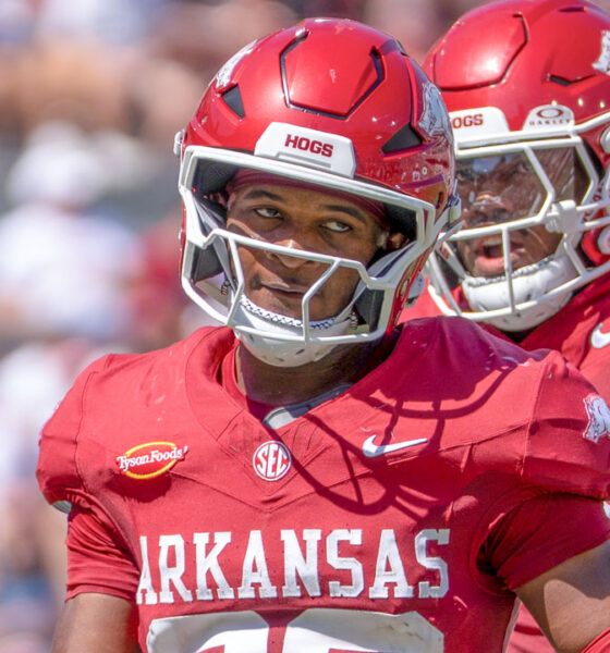 Arkansas Razorbacks defensive back Joker Johnson during game against the Georgia Bulldogs at Razorback Stadium