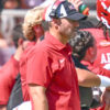 Arkansas Razorbacks coach Ryan Silverfield during game against the Georgia Bulldogs at Razorback Stadium