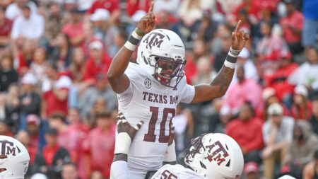 Texas A&M Aggies quarterback Marcel Reed during game against the Arkansas Razorbacks at Razorback Stadium