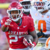 Arkansas Razorbacks running back Cam Settles against the Tennessee Volunteers at Razorback Stadium