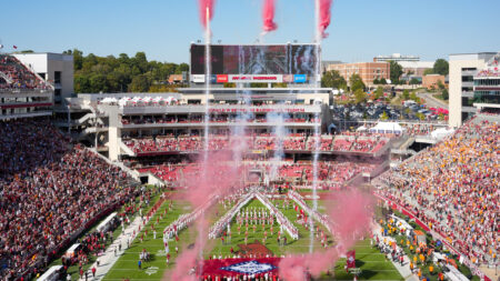 Razorback Stadium before kickoff of Arkansas Razorbacks against the Tennessee Volunteers