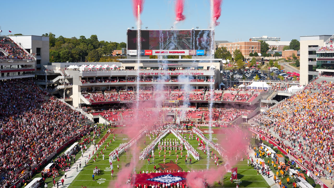 Razorback Stadium before kickoff of Arkansas Razorbacks against the Tennessee Volunteers
