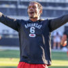Arkansas Razorbacks wide receiver Chris Marshall during pregame warmups before game against the Vanderbilt Commodores