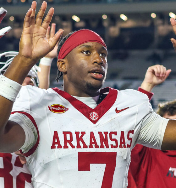 Arkansas Razorbacks quarterback KJ Jackson after win over the Vanderbilt Commodores
