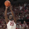 Arkansas Razorbacks Jordan Smith Jr. during exhibition game against the Gonzaga Bulldogs at Bud Walton Arena